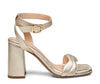 Heeled Sandals, Metallic Gold