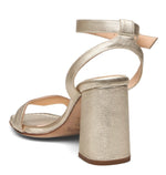 Heeled Sandals, Metallic Gold